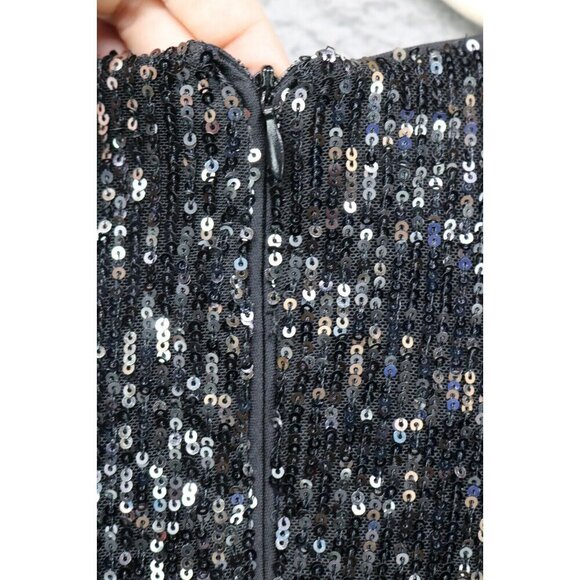 Calvin Klein Faux Wrap All Over Sequins-Size 4-Short Sleeves-Party Dress-Lined - Picture 12 of 12